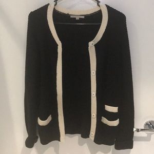 Black and white sweater jacket